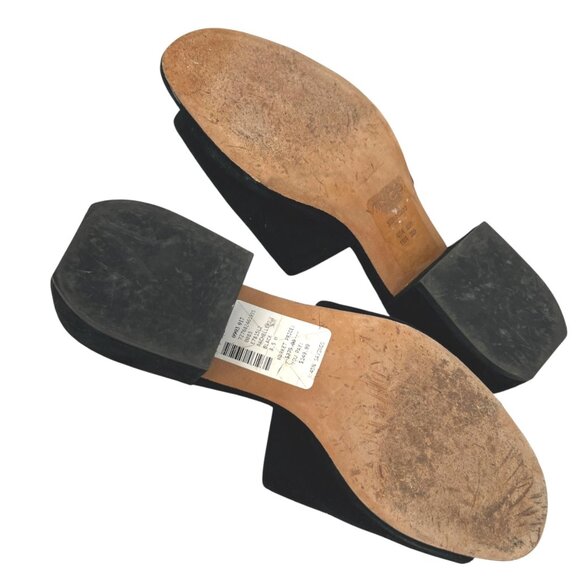 Vince Rachelle 2 Black Suede Block Heel Slide Sandals Womens Size 8.5 - Picture 7 of 11